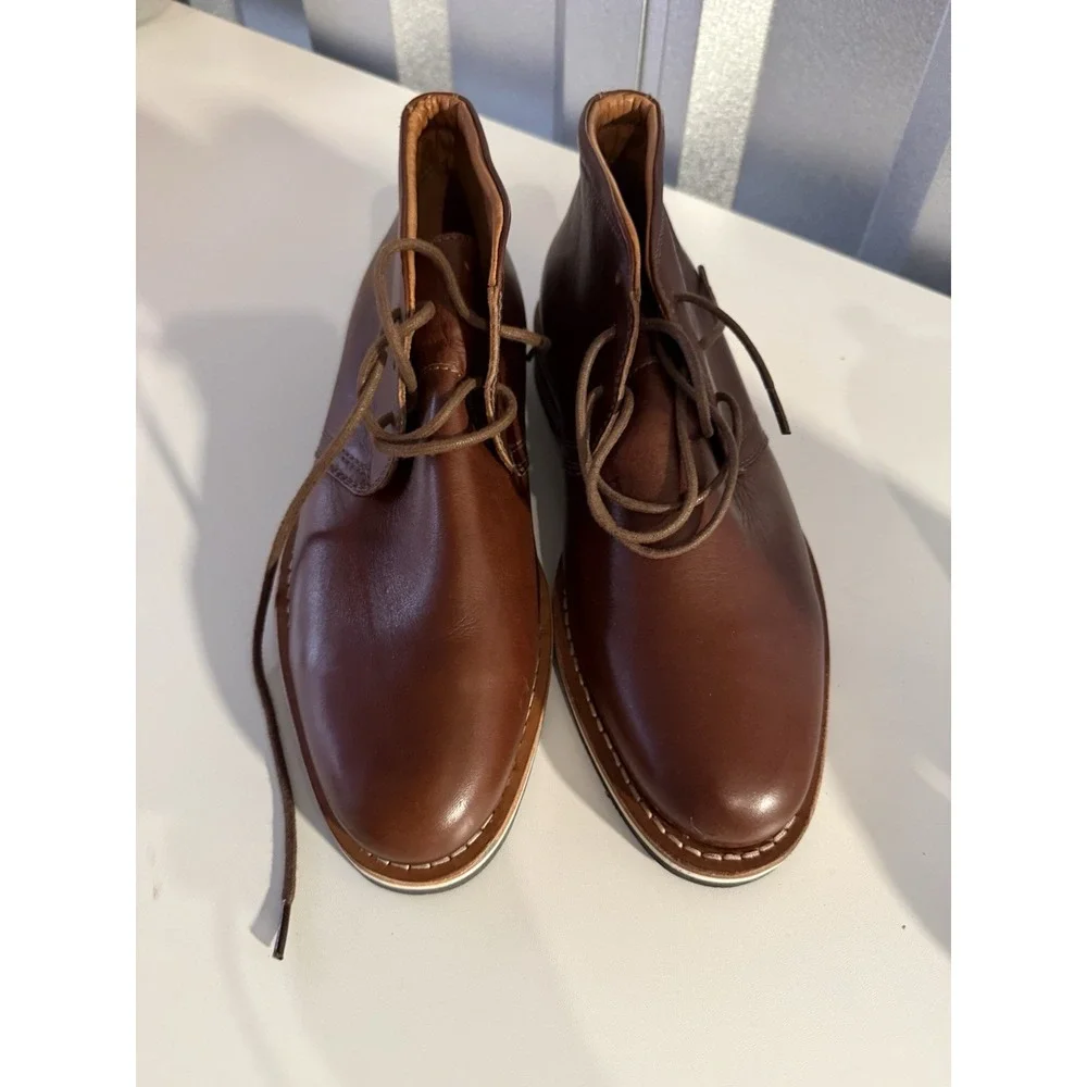 HELM The Hynes Boots Chukka Whiskey Leather‎ Men Size 8M New